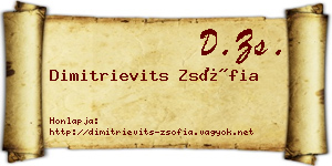 Dimitrievits Zsófia névjegykártya
