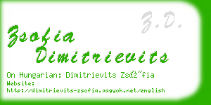 zsofia dimitrievits business card